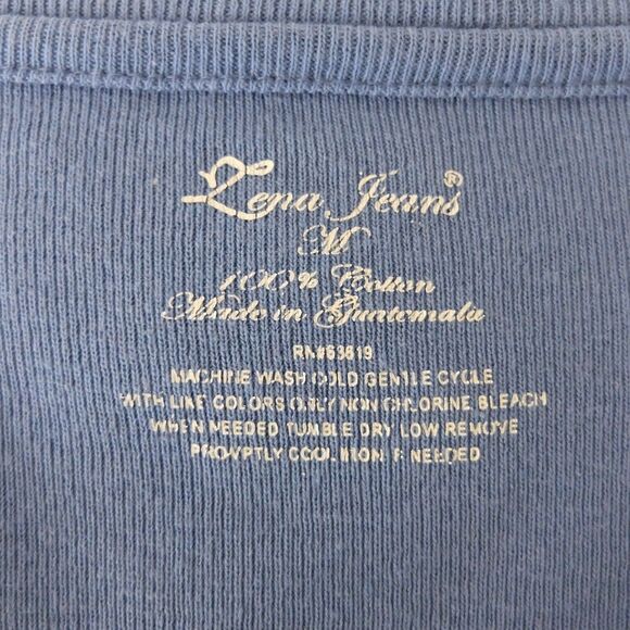 Lena Jeans Blue Base Layer Long Sleeve Top Size Medium - Picture 6 of 8